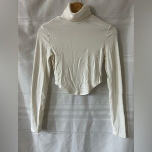 Cider Ivory Turtleneck Crop Top
